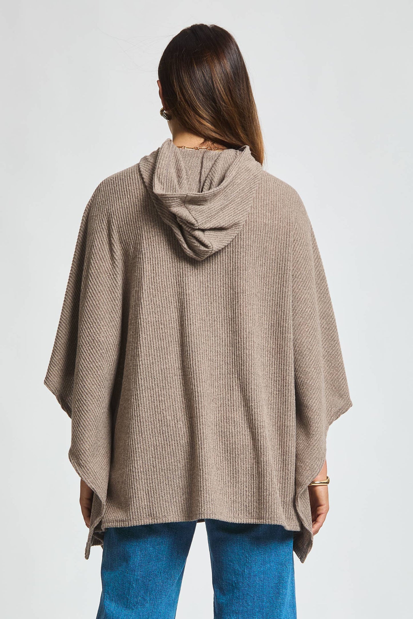 Dear Scarlett Ribbed Knit Poncho Top