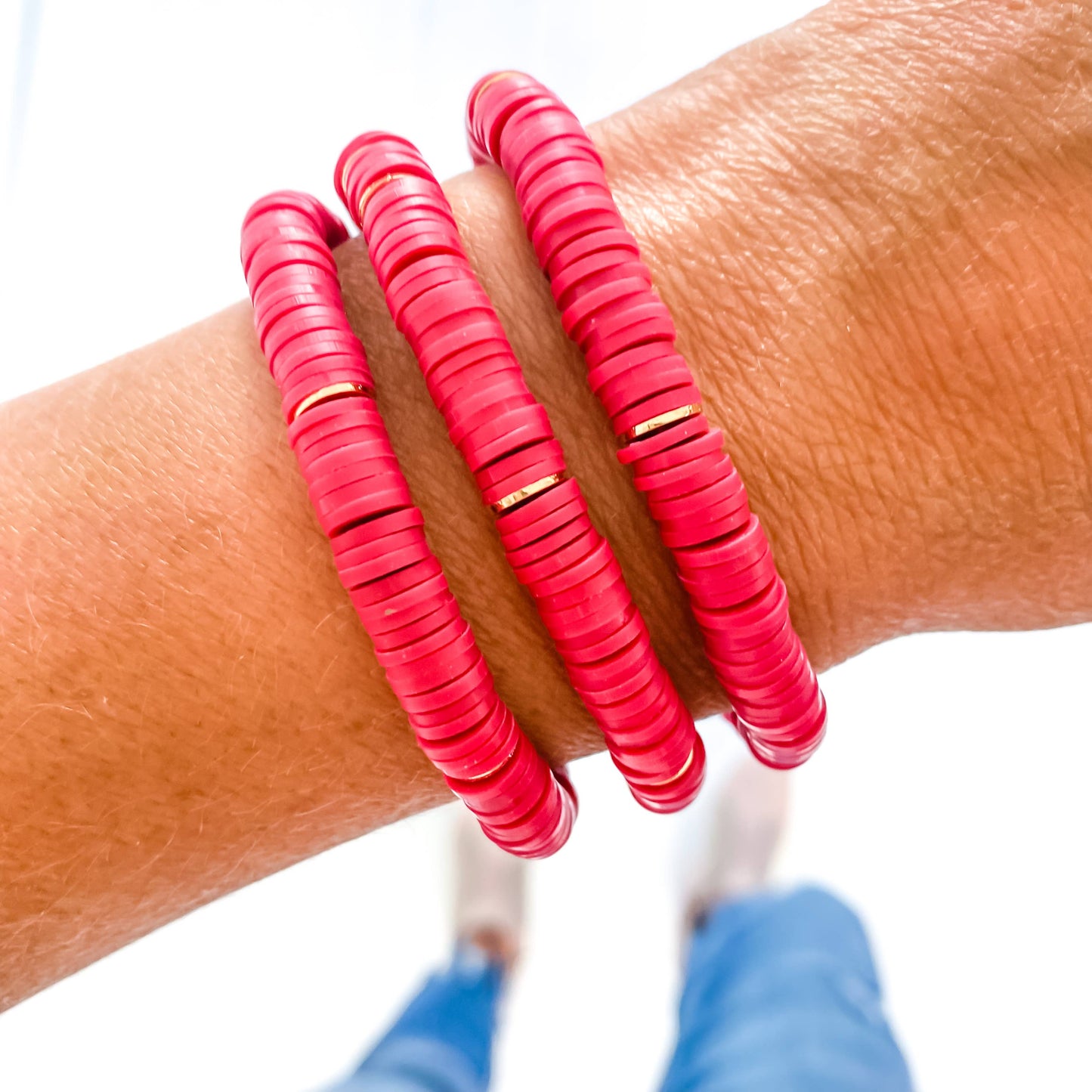 Red Game Day Bracelets &  Necklaces