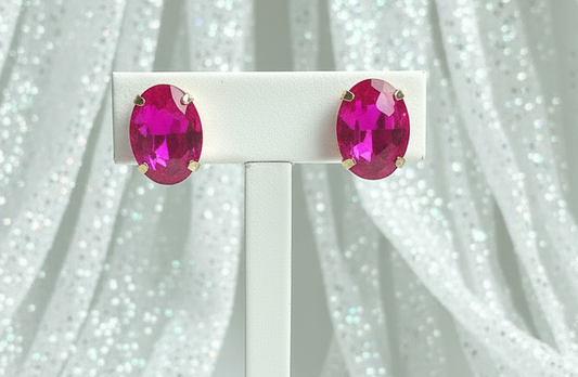 Pink Gemstone Stud Earrings