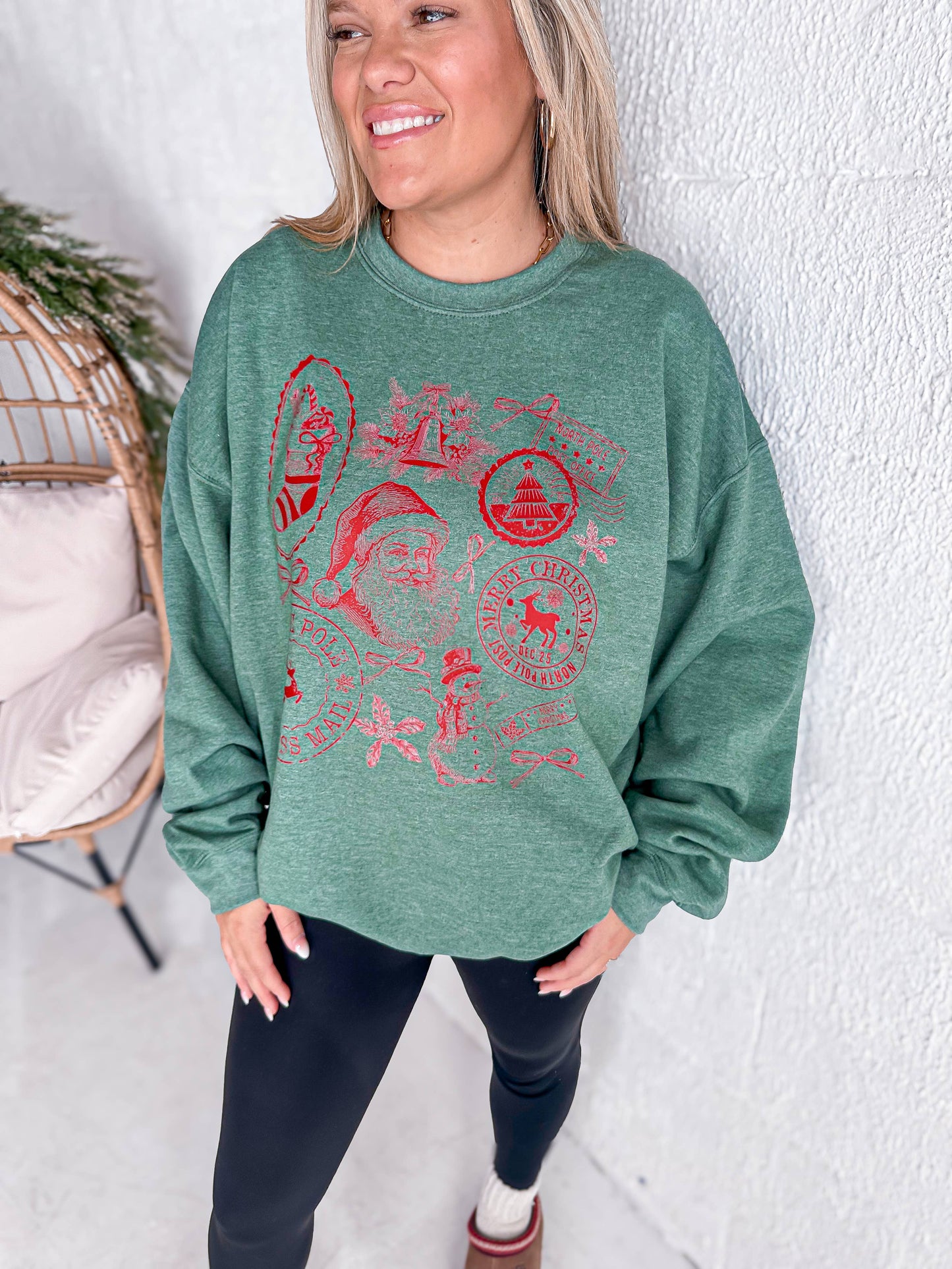 Christmas Postage Stamp Sweatshirt