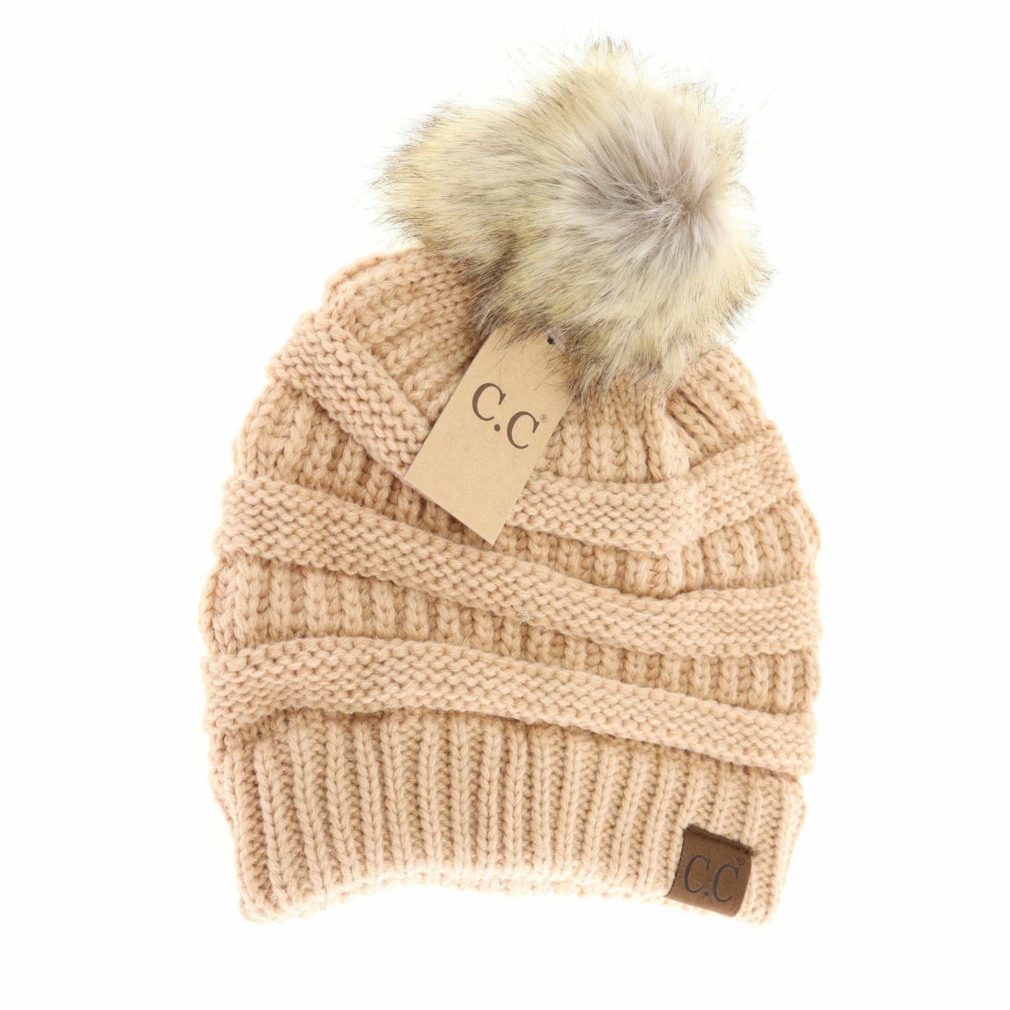 C.C Fur Pom Beanie