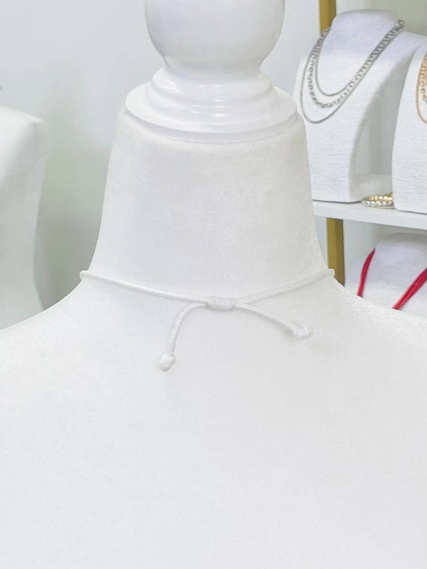 White Pendants on Long Cord | Adjustable 30" Necklace