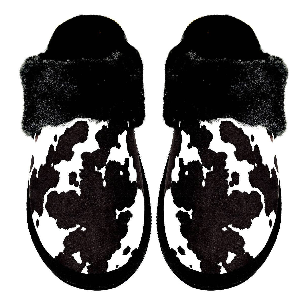 Cow Print Faux Fur C.C Slippers