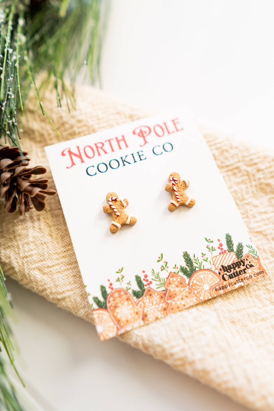 Gingerbread Candy Cane Studs