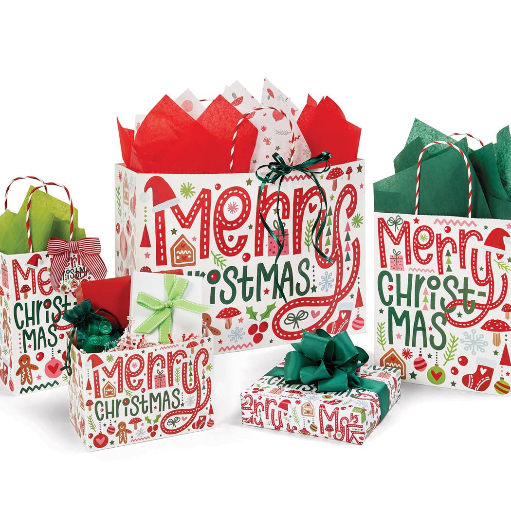 Whimsical Christmas Paper Gift Bags