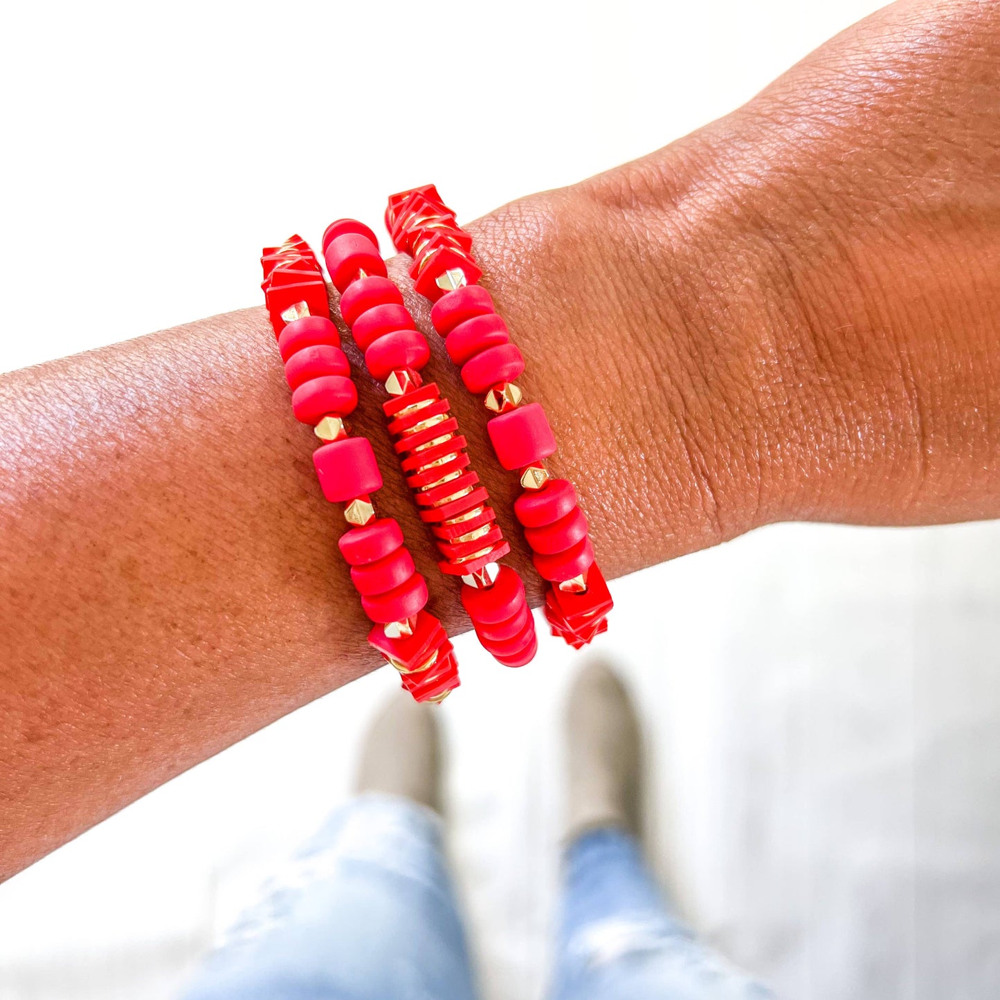 Red Game Day Bracelets &  Necklaces