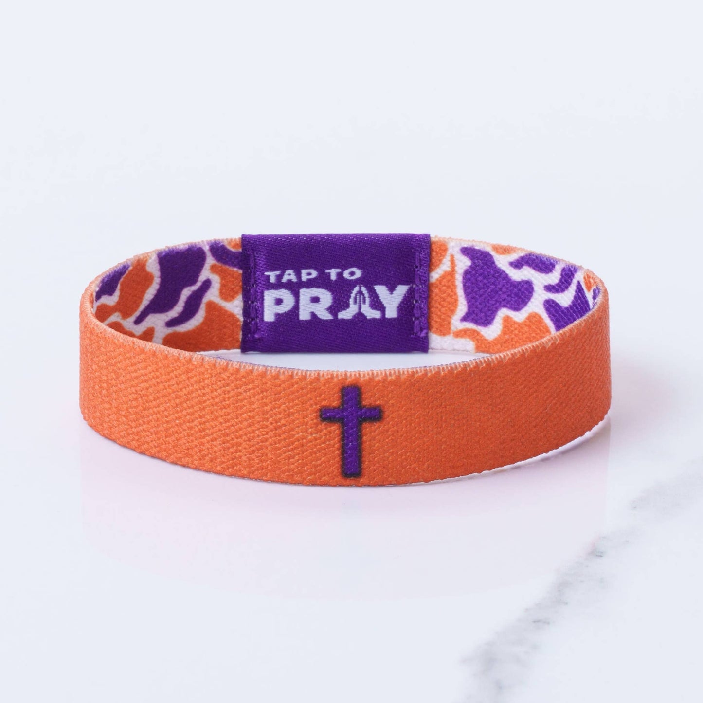 Versible Tap To Pray Wristbands - Team Camo - Orange & Purple