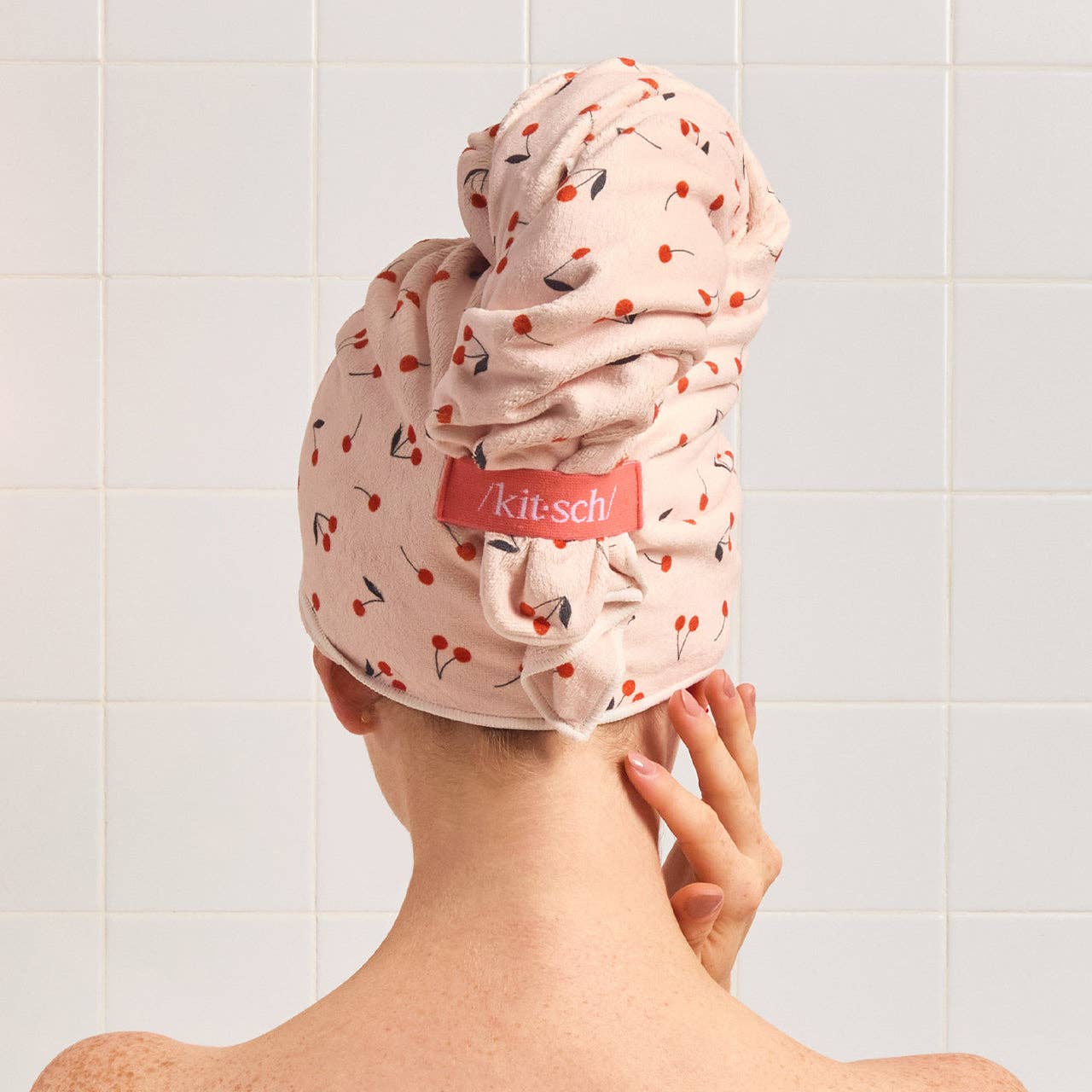 Hair Towel Wrap - Cherry Print