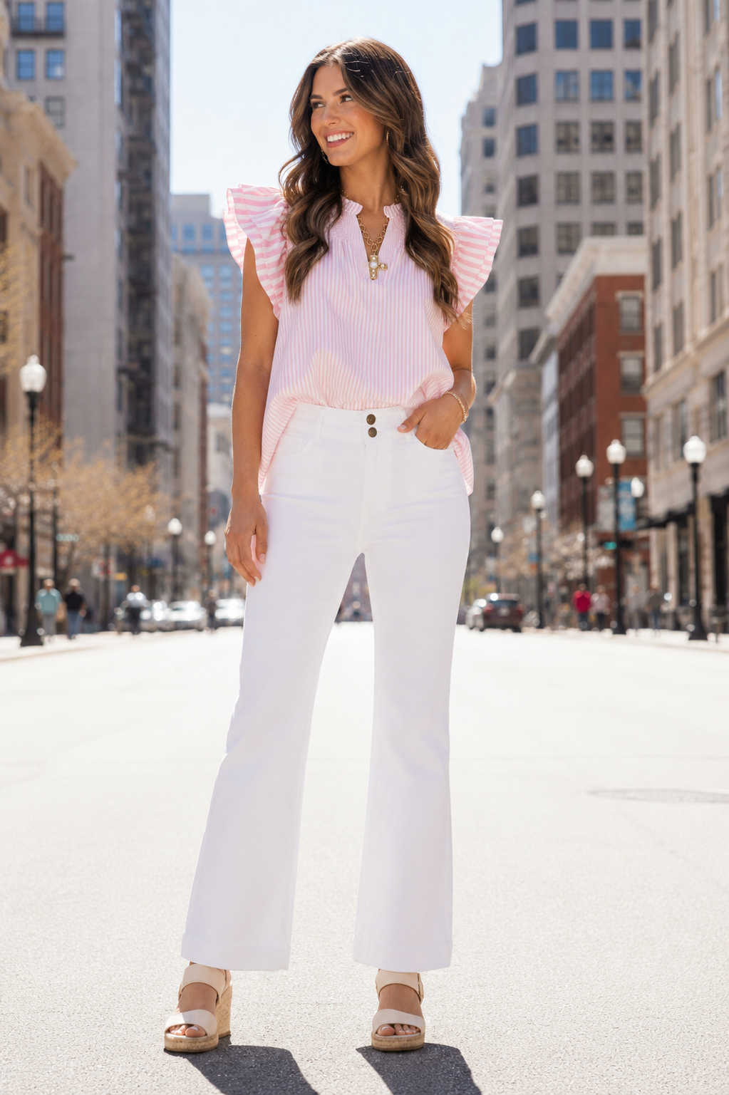 La Miel Stretchy Wide Leg Flare Pants