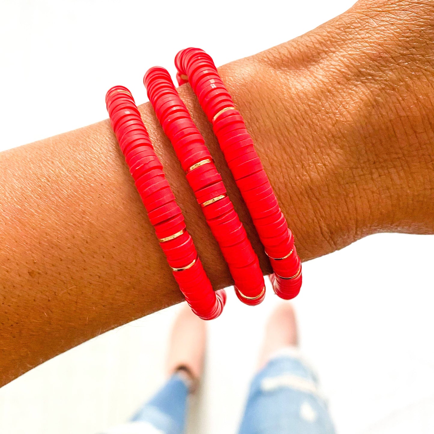 Red Game Day Bracelets &  Necklaces