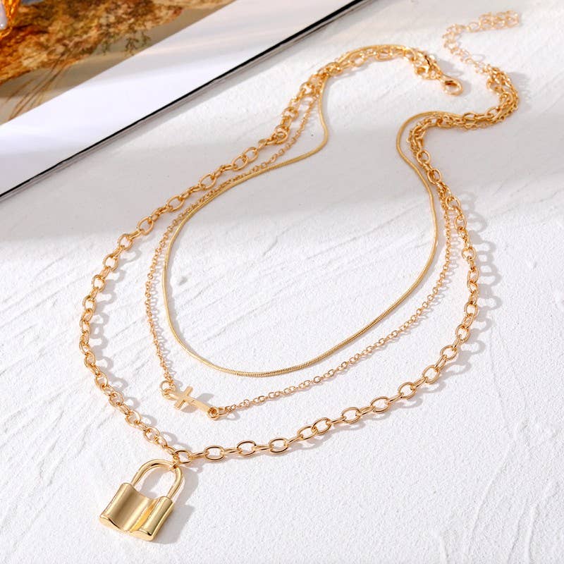Gold Locket Layered Necklace