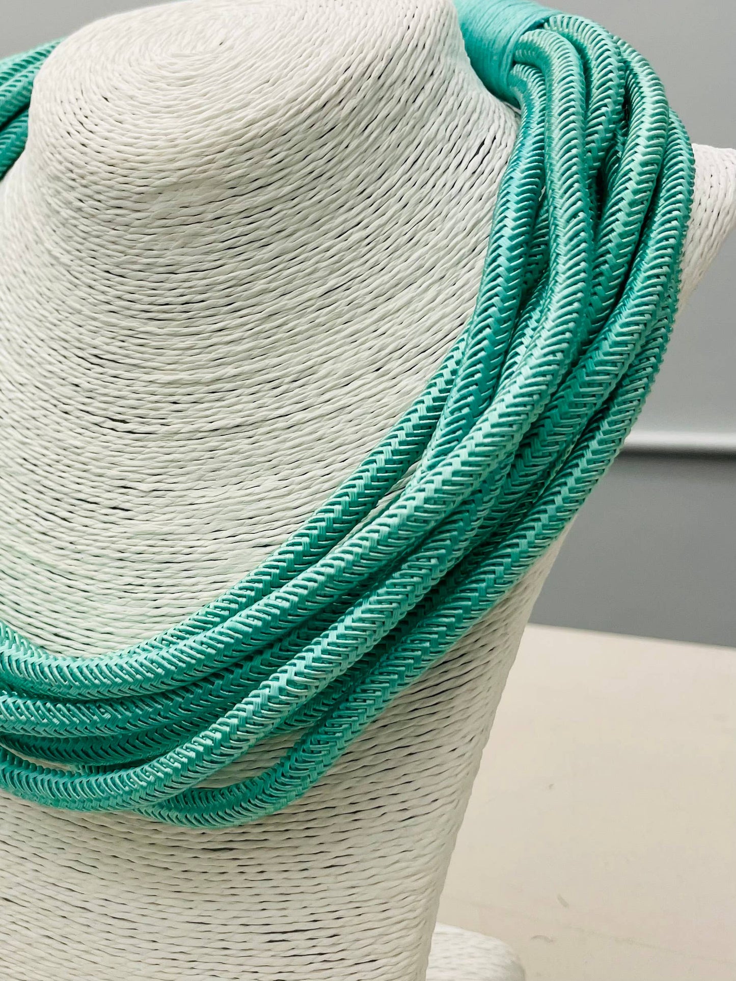 Mint Cotton Rope Statement Necklace