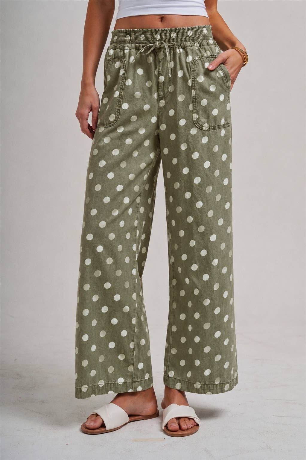 Easy Does It Polka Dot Wide Leg Pants