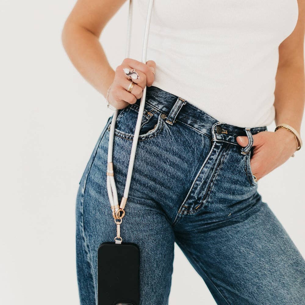 Pretty Simple Metallic Phone Holder Crossbody Strap