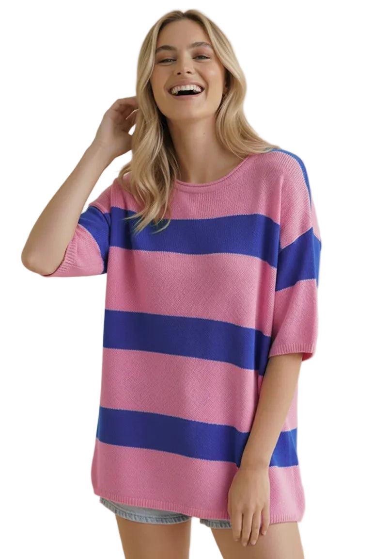 Haptics Women’s Lightweight Striped Knit Top