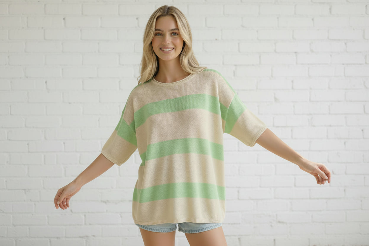 Haptics Women’s Lightweight Striped Knit Top