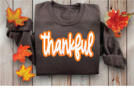Thankful Script Gildan Crewneck Sweatshirt – Fall Graphic Pullover