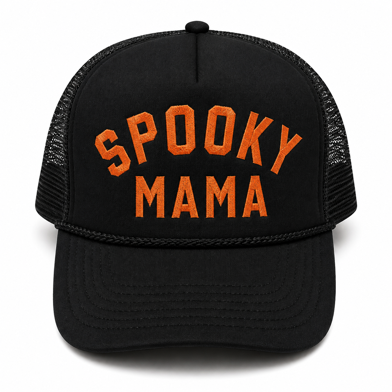 Spooky Mama Black Halloween Trucker Hat