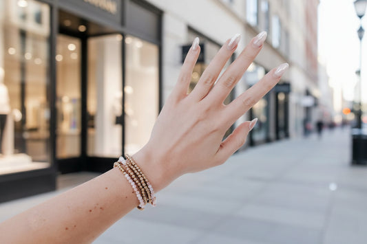 Avary Glass and Metallic Bead Bracelet