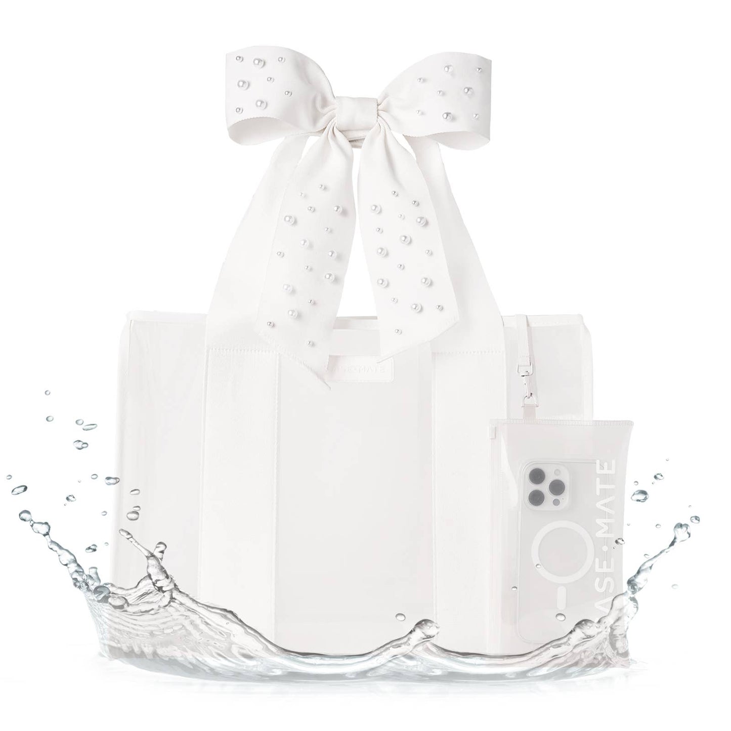 Case-Mate Ivory Pearl Bow Jelly Tote – Waterproof Beach & Travel Bag