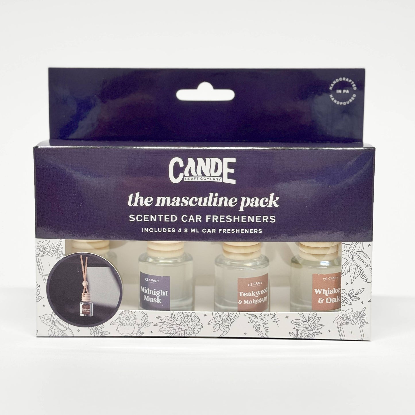 Masculine 4 Pack Scented Car Fresheners