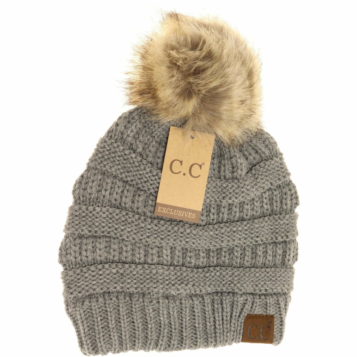 C.C Fur Pom Beanie