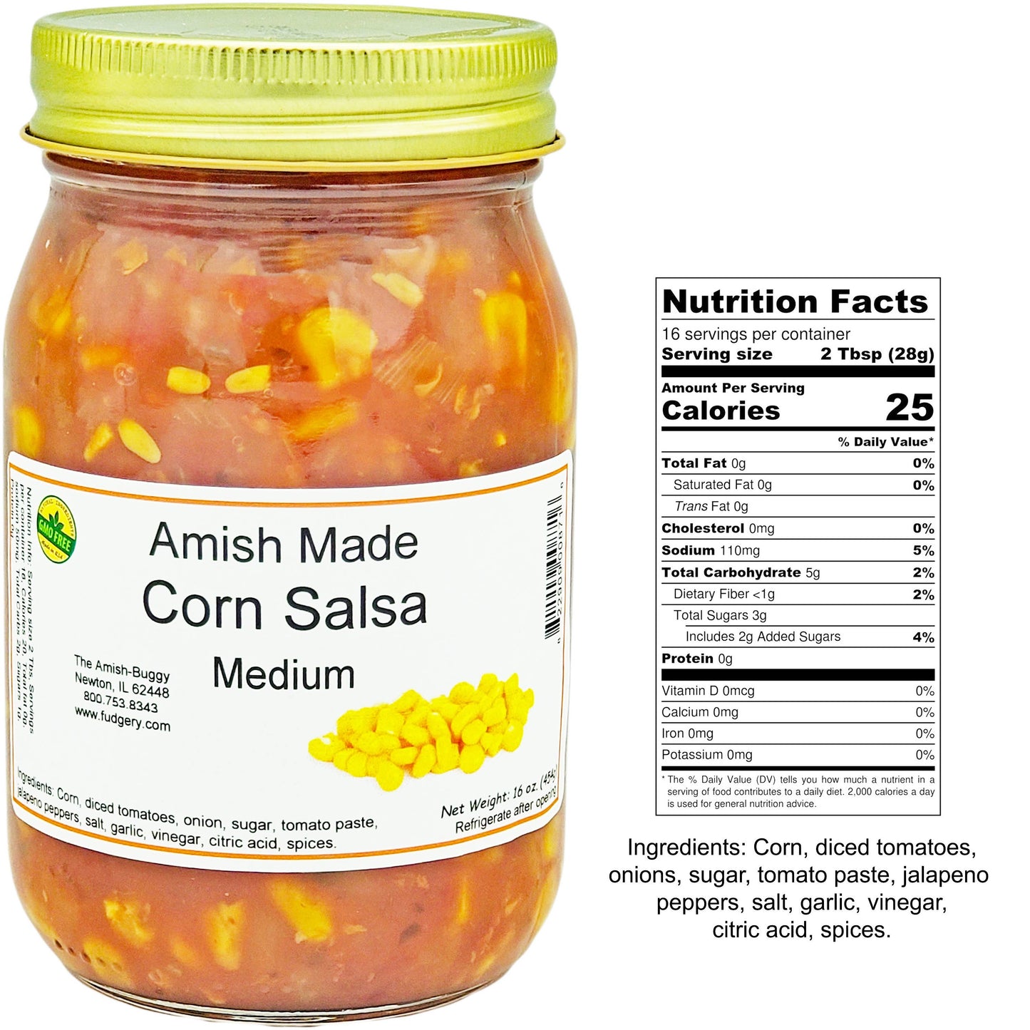 Amish Fresh Made Salsa 16 oz. Jar