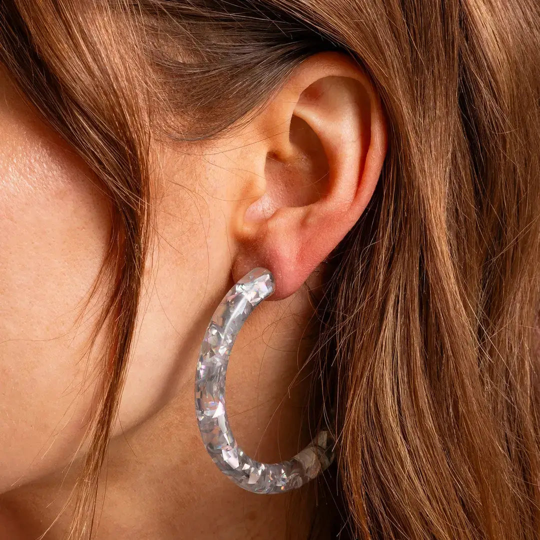 Confetti Hoop Earrings – Assorted Colors