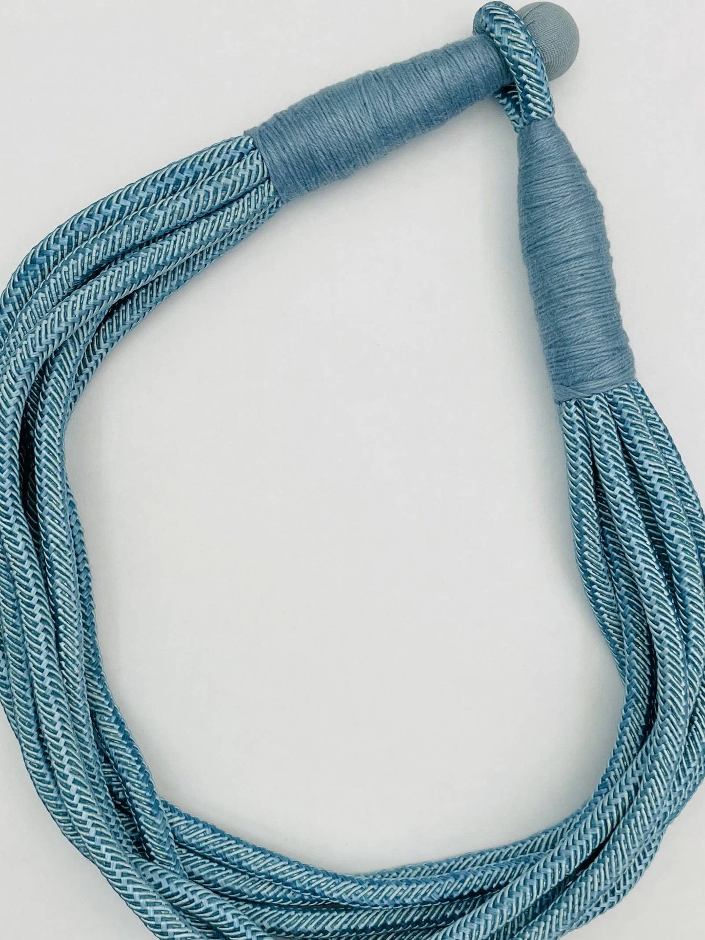 Slub 8-Strand Necklace in Dusty Light Blue
