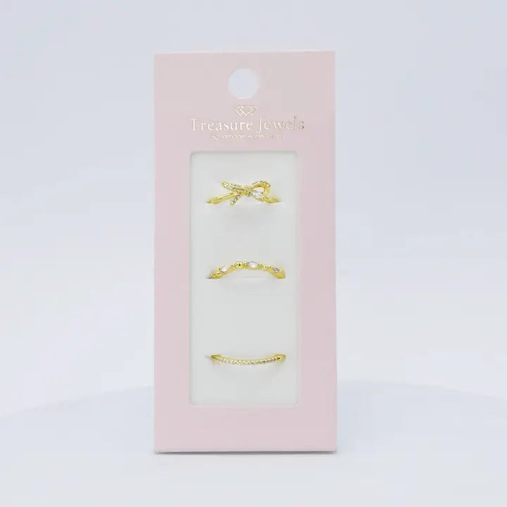 Treasure Jewels Belle Bow Ring Set