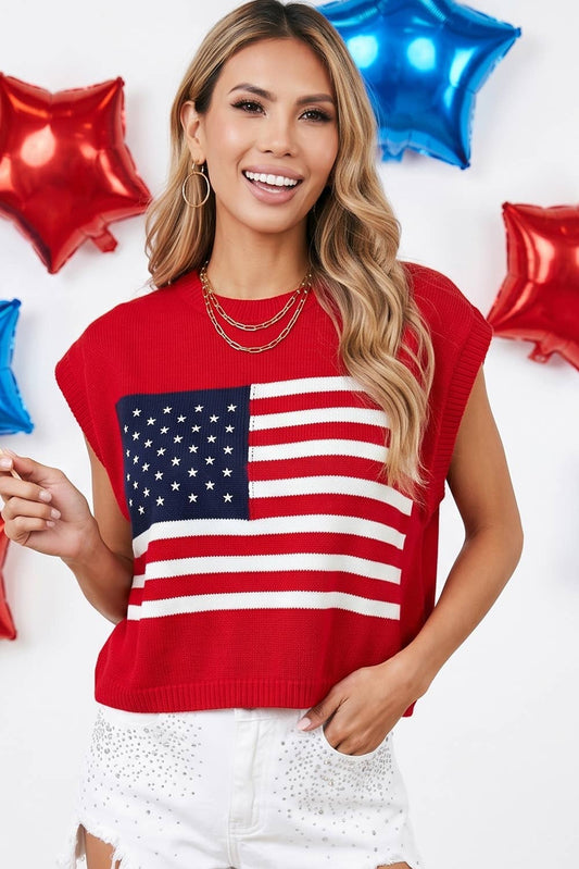 American Flag Dolman Sweater