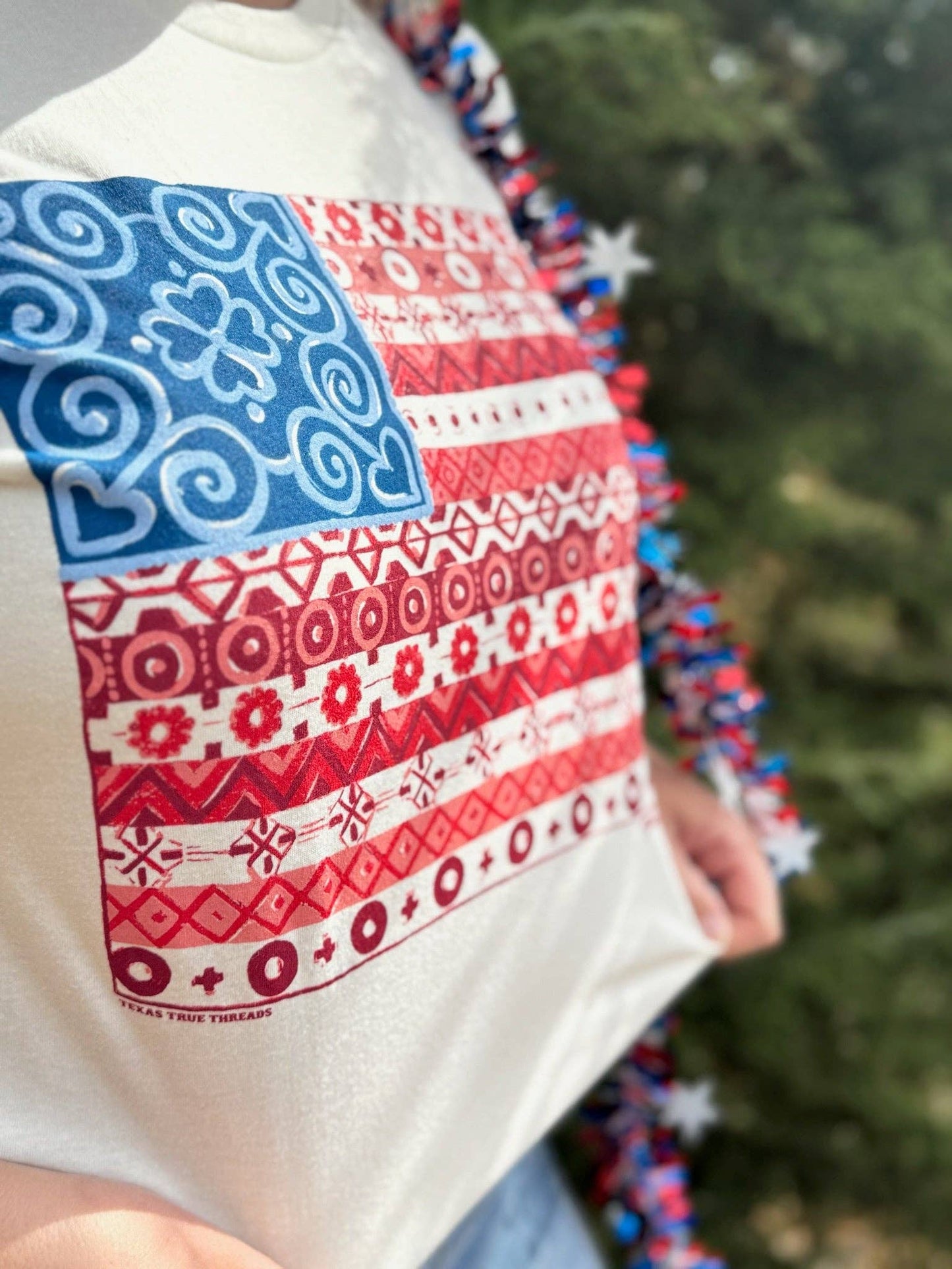 Paisley American Flag Patriotic Graphic Tee