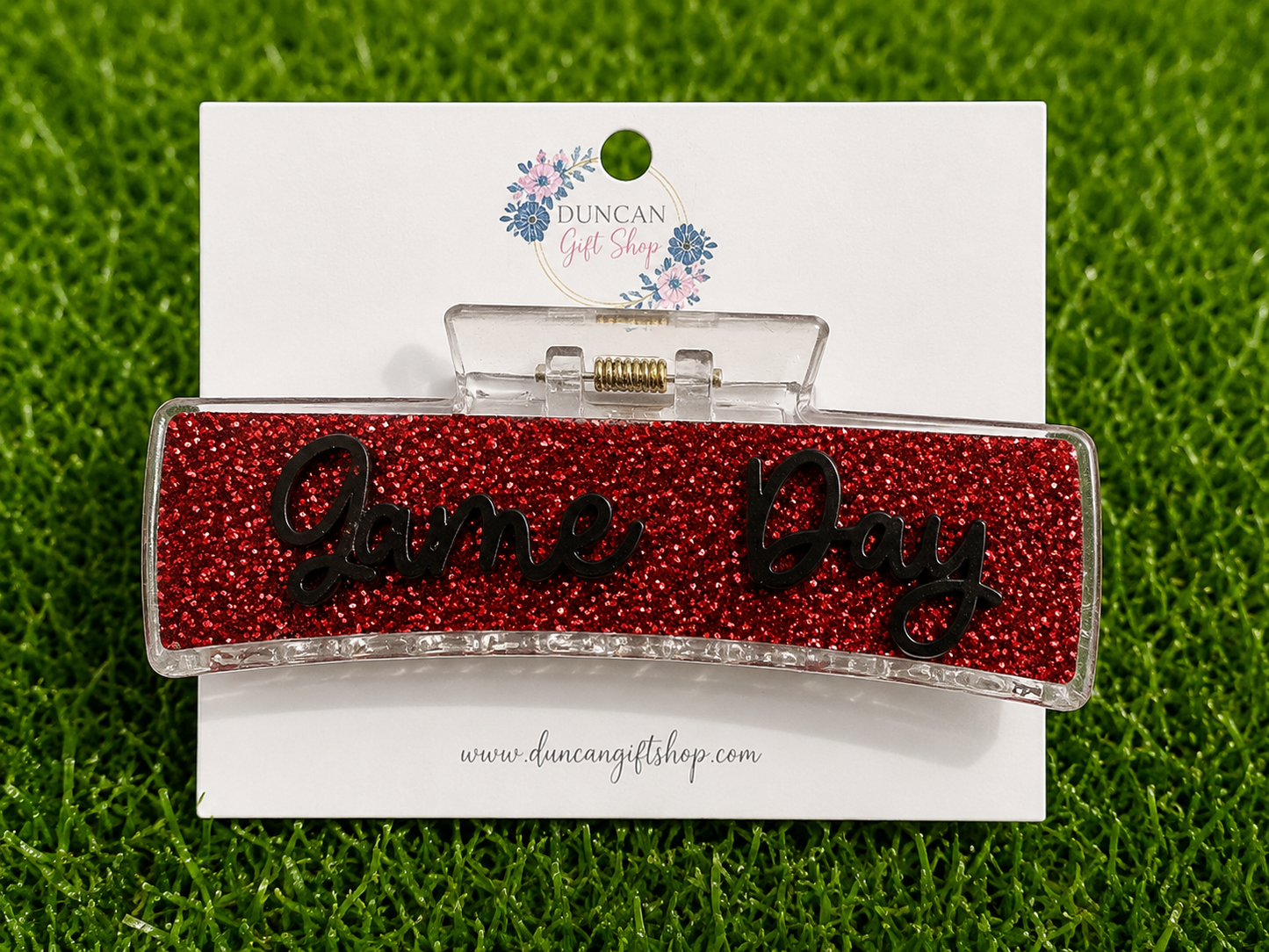Game Day Red & Black Large Hair Clip