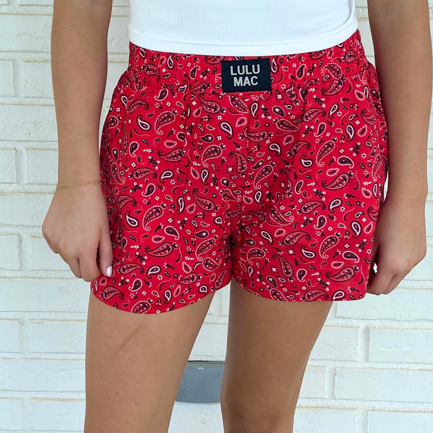Lulu Mac Red Paisley Shorts
