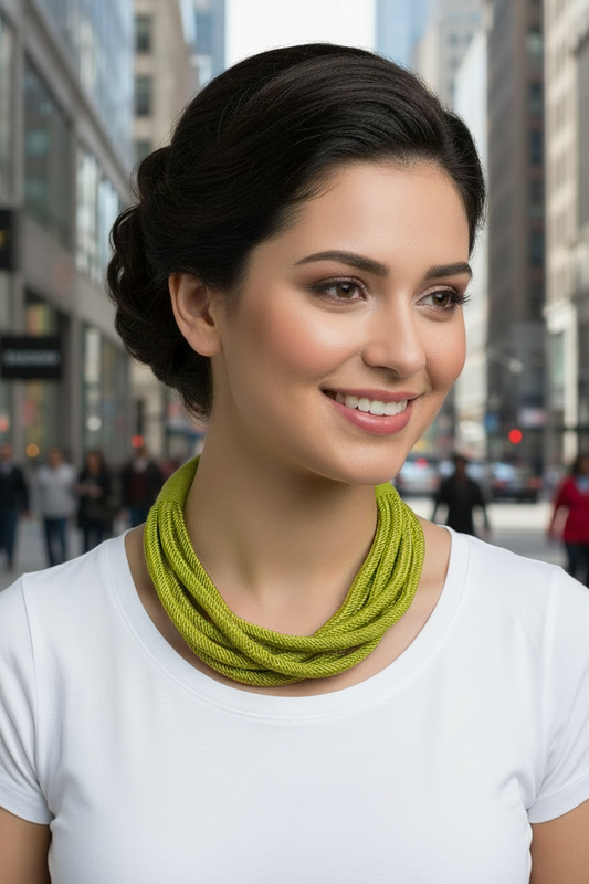 Slub 8-Strand Necklace In Citris