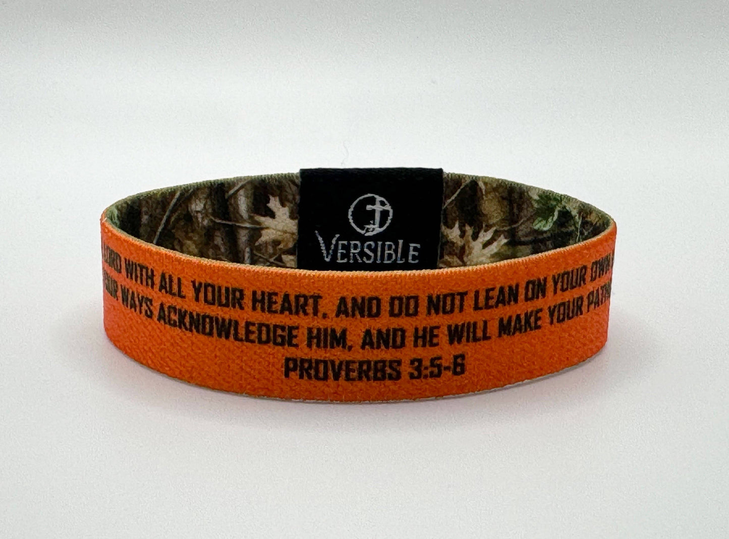 Forest Camo Versible / Proverbs 3:5-6 Wristband