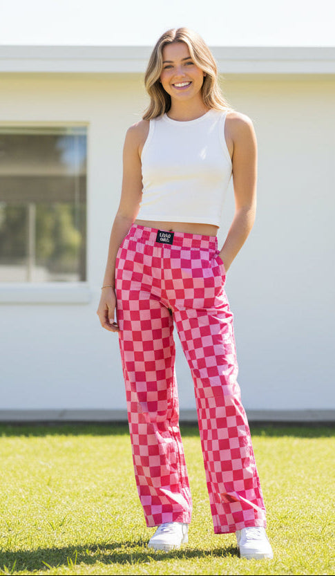 Lulu Mac Pink Checkered Pants