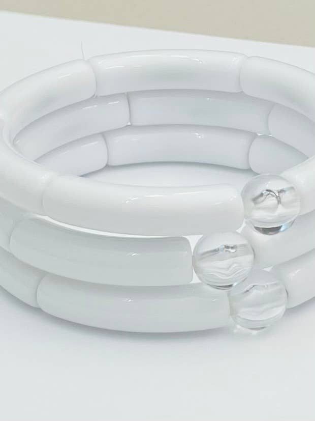 Skinnie White Tube Bracelet
