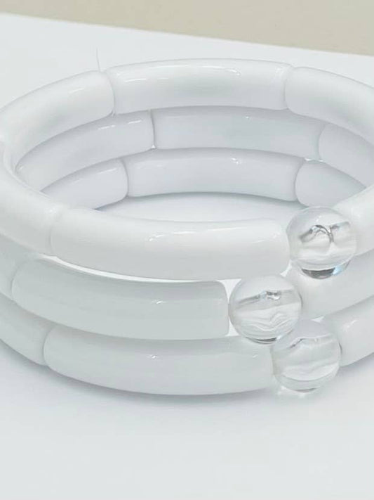 Skinnie White Tube Bracelet
