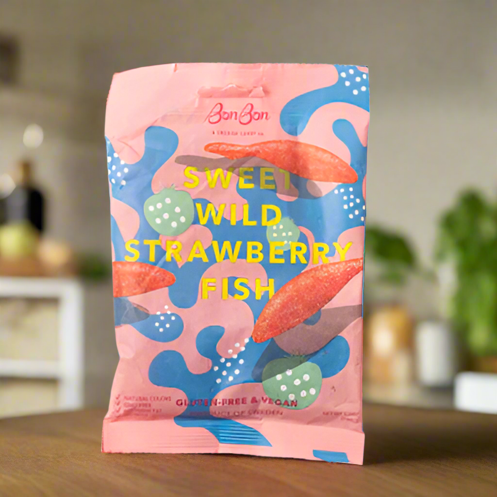 BonBon Sweet Wild Strawberry Fish Swedish Candy