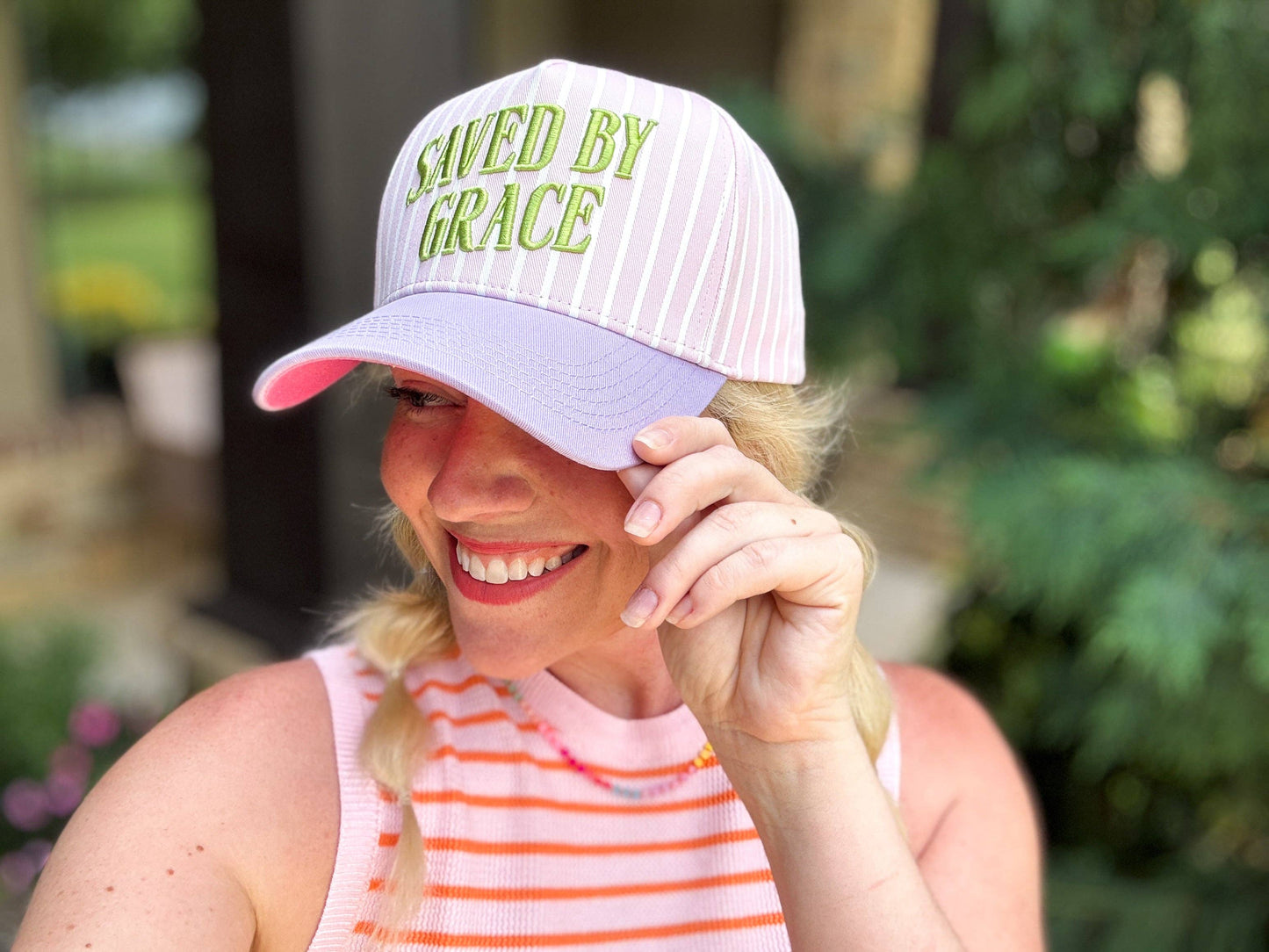 Saved By Grace Embroidered Faith Snapback Hat