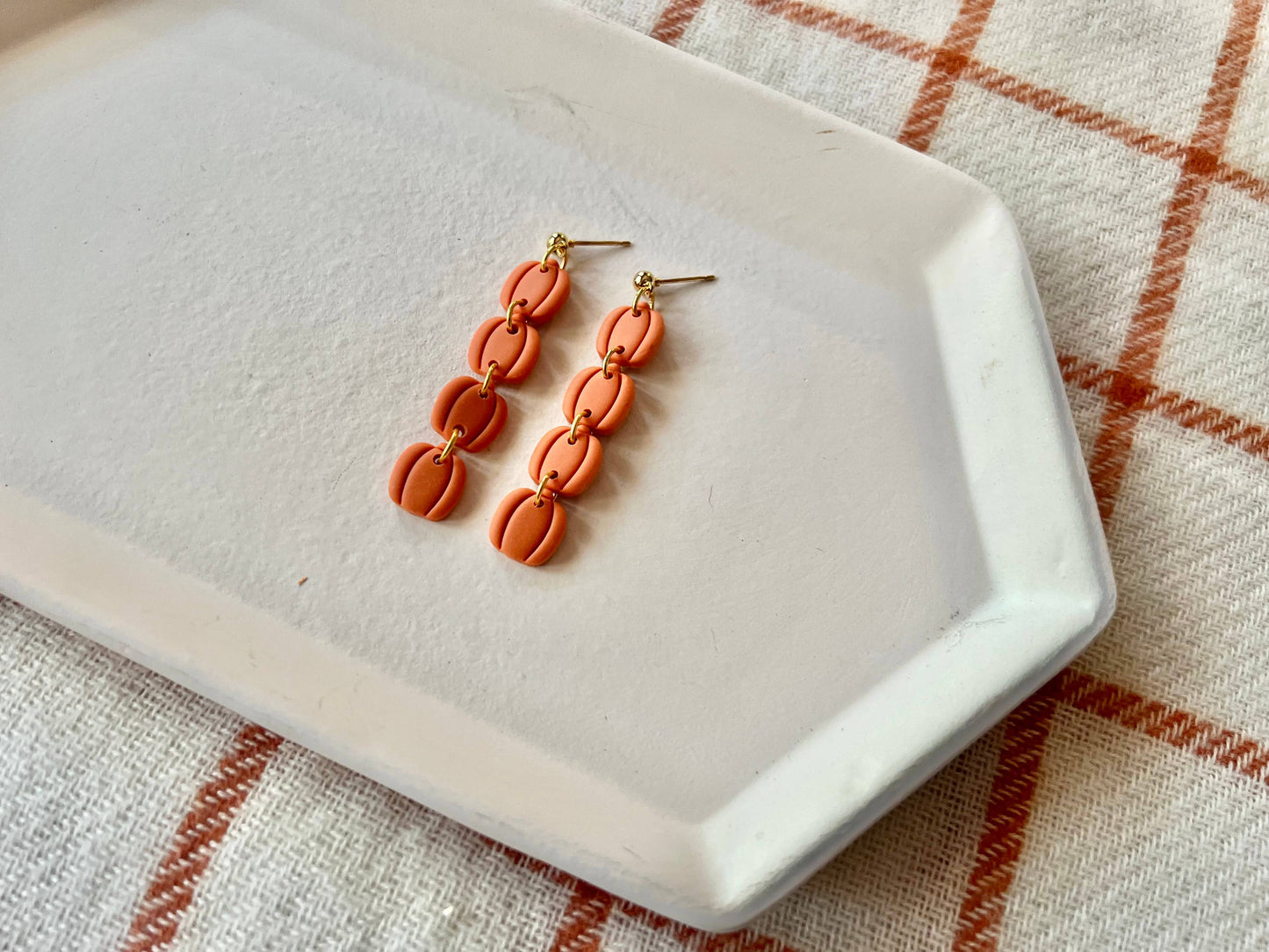 Small Pumpkin Chain Earrings