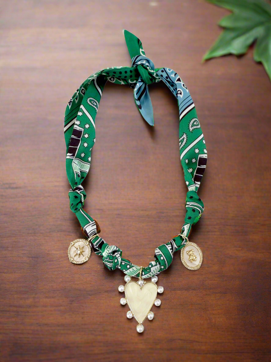 Rhonda Multi Charm Scarf Necklace