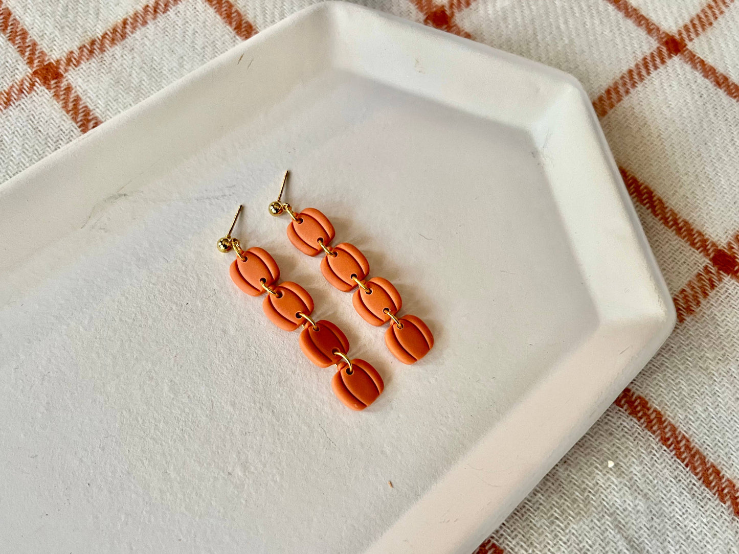 Small Pumpkin Chain Earrings