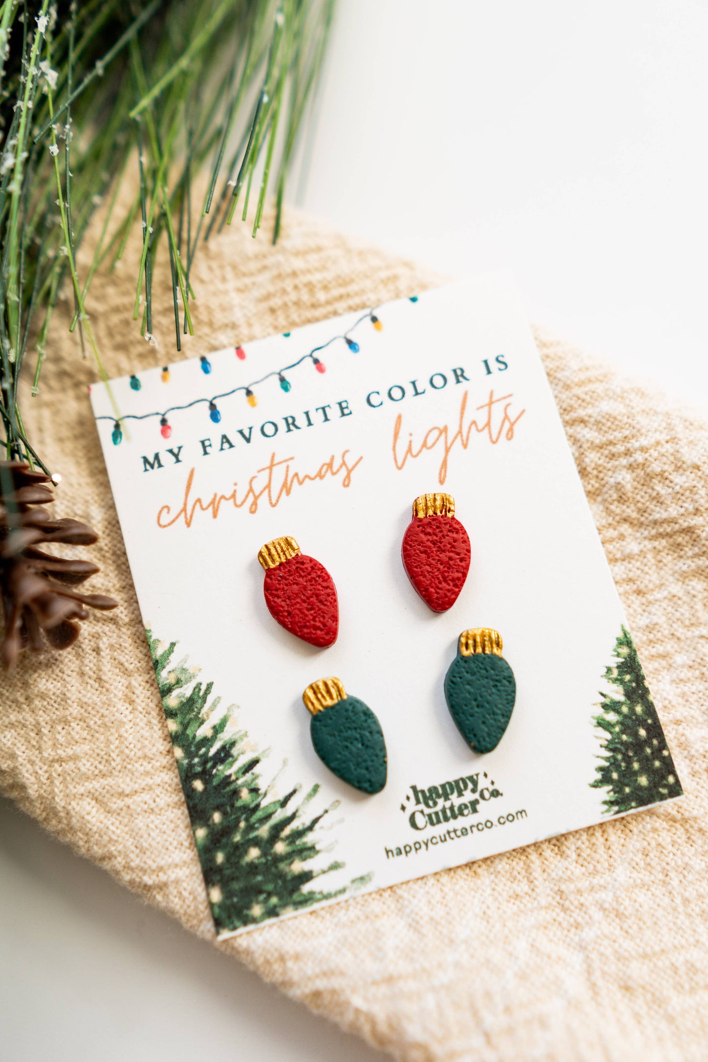 Festive Christmas Light Bulbs Studs