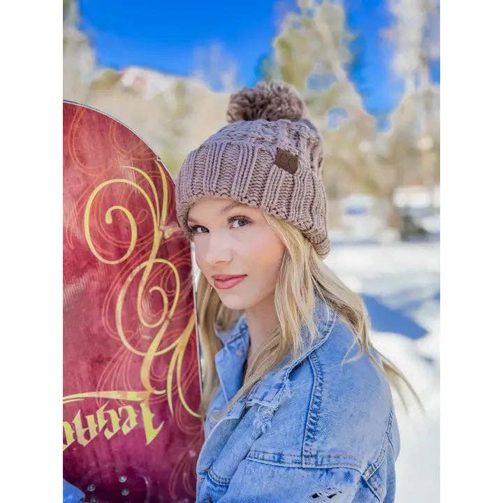 C.C Slipstitch Pom Beanie