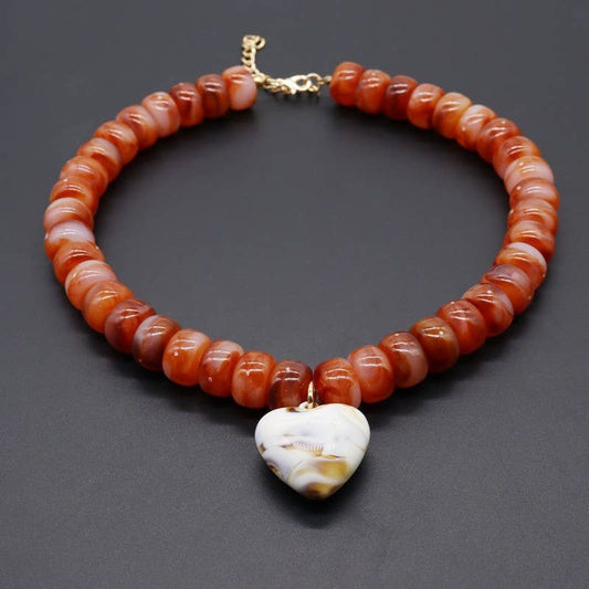Heart Pendant Beaded Necklace