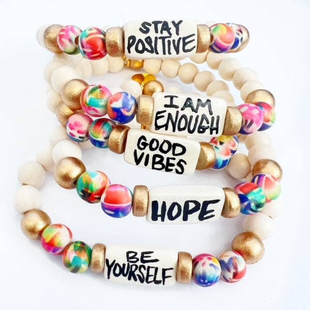 Affirmation Words Beaded Bracelet