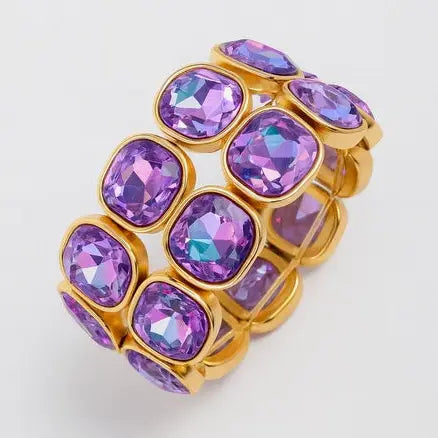 purple opal bracelet stacked bracelet set