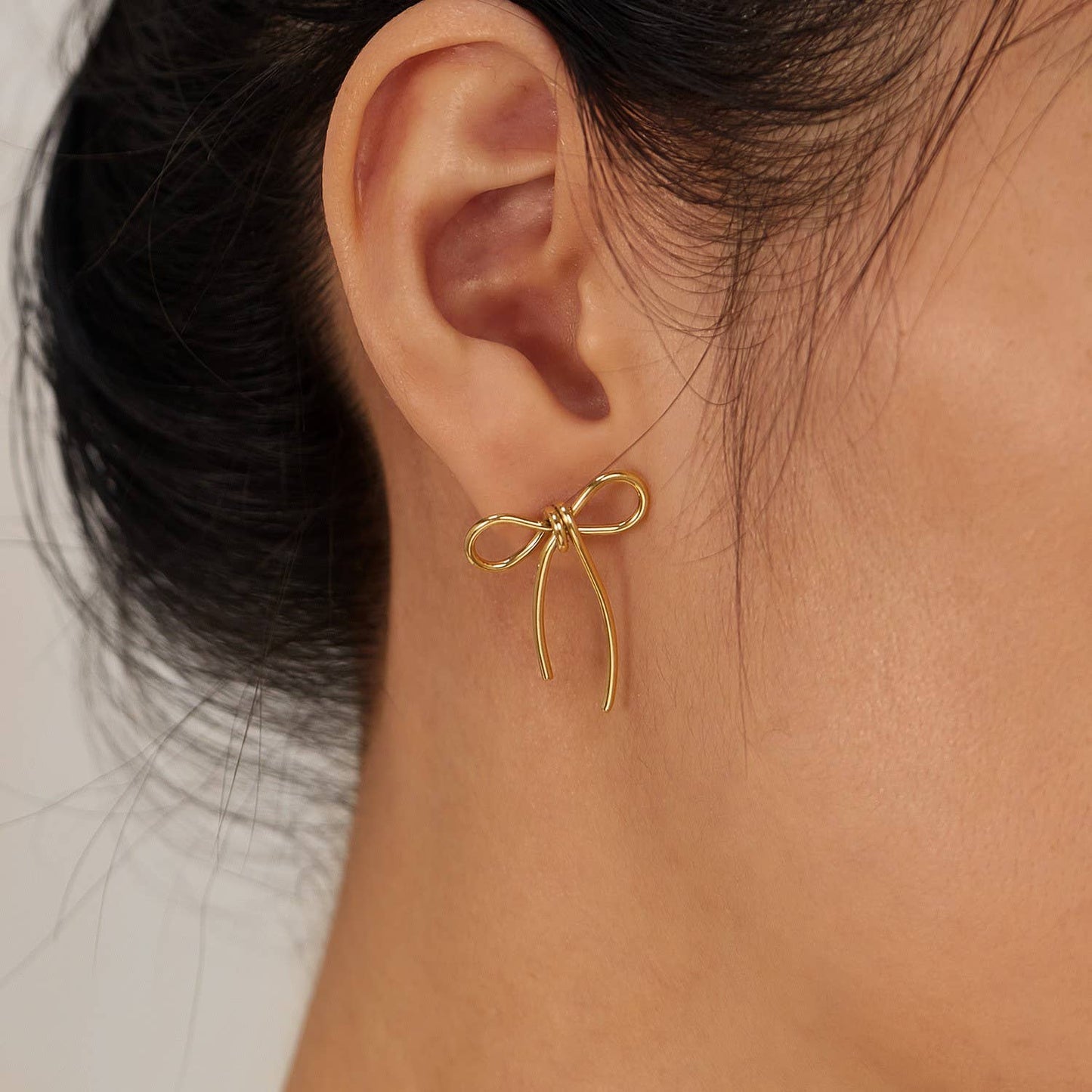 Gold Bow Earrings